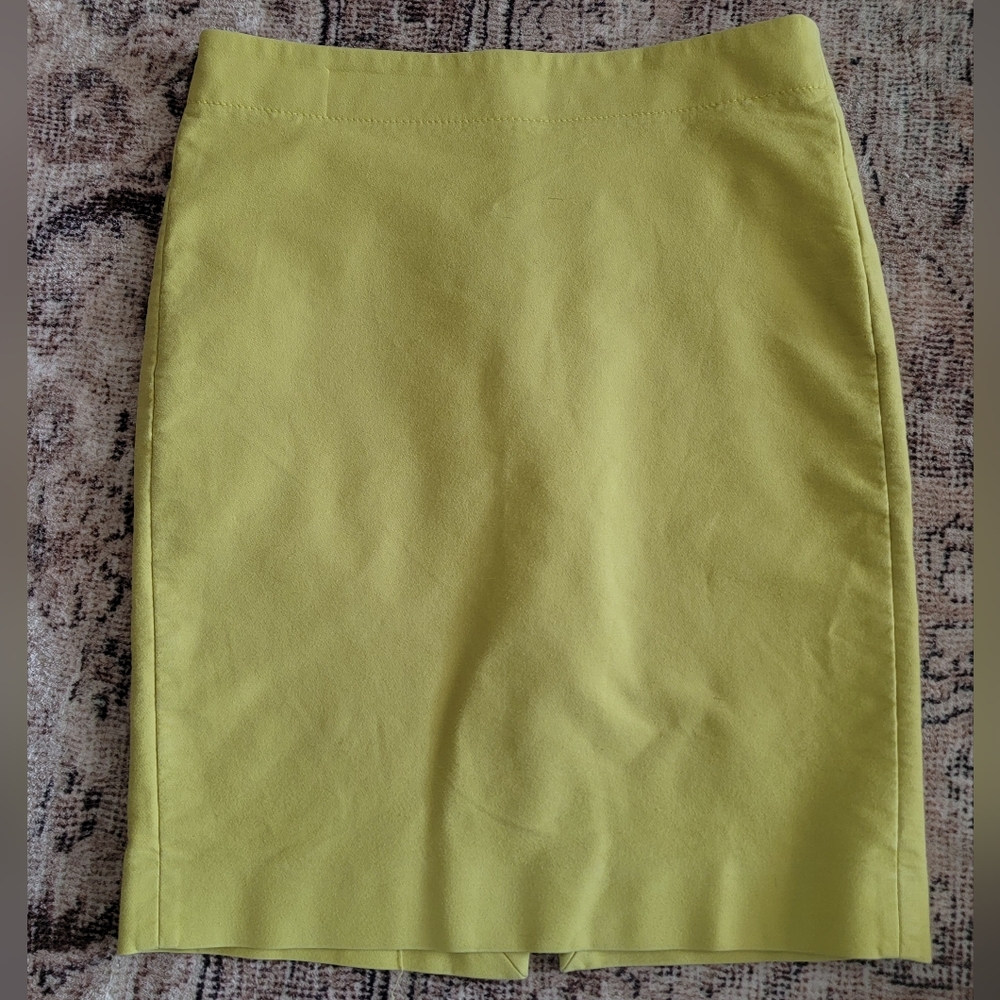 J Crew No. 2 Citron Pencil Skirt